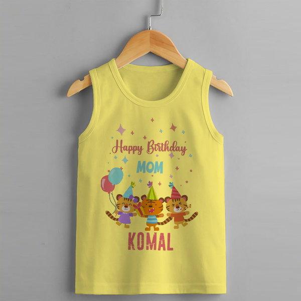 Happy Birthday Mom Customized Kid’s Cotton Vest Tank Top