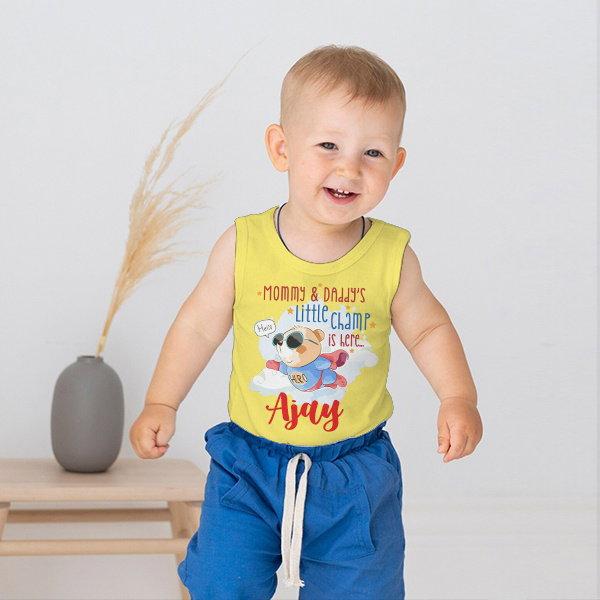 Little Superhero Champ Customized Kid’s Cotton Vest Tank Top