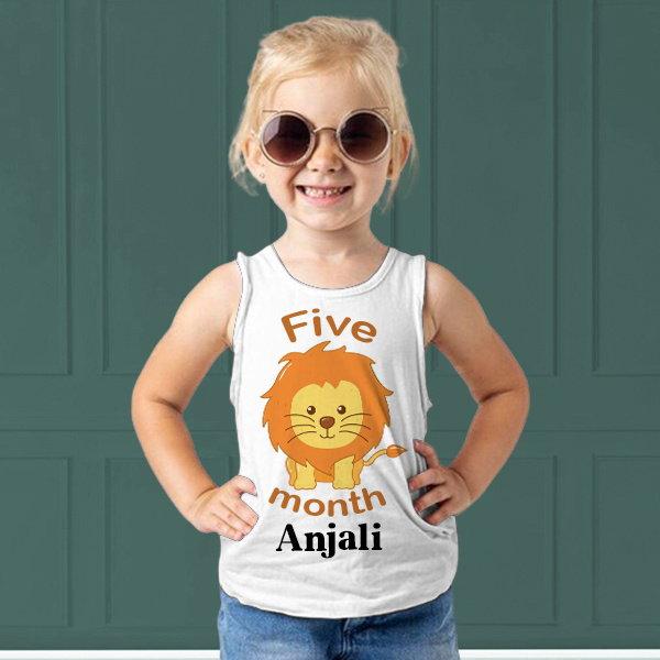 Cute Lion Customized Kid’s Cotton Vest Tank Top