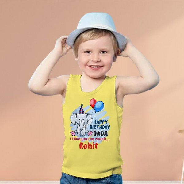 Happy Birthday Dada Customized Kid’s Cotton Vest Tank Top