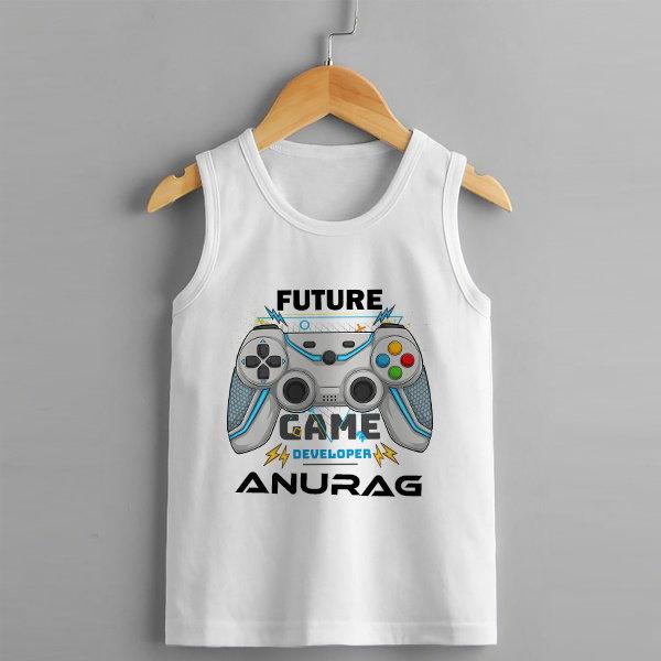 Future Game Developer Customized Kid’s Cotton Vest Tank Top