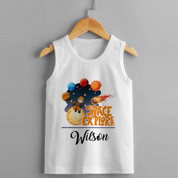 Space Explorer Customized Kid’s Cotton Vest Tank Top
