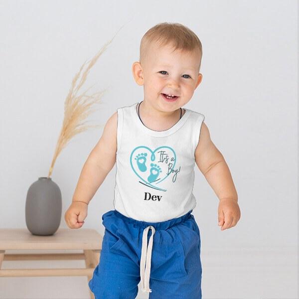 It's a Boy Customized Kid’s Cotton Vest Tank Top