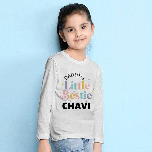 Little Bestie Customized Full Sleeve Kid’s Cotton T-Shirt