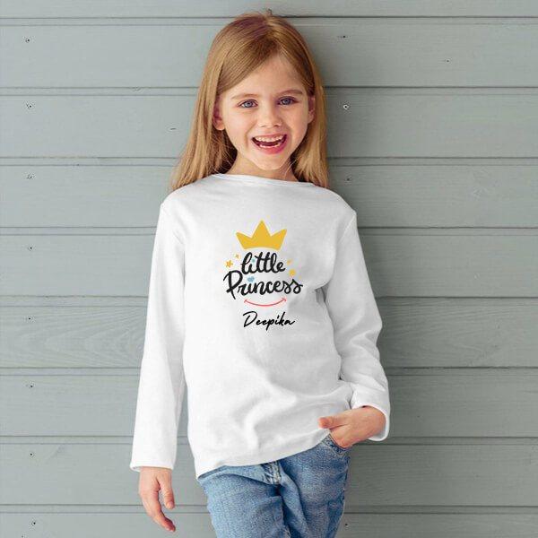 Little Princess Customized Full Sleeve Kid’s Cotton T-Shirt