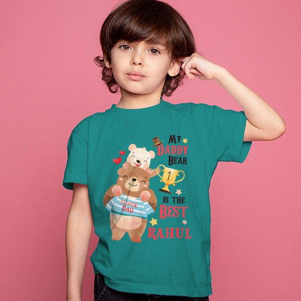 My Daddy Bear Customized Half Sleeve Kid’s Cotton T-Shirt