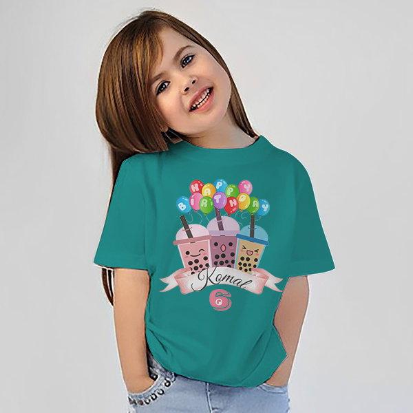 Happy Birthday Customized Half Sleeve Kid’s Cotton T-Shirt