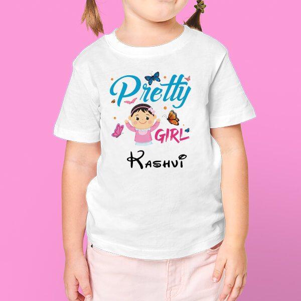 Pretty Girl Customized Half Sleeve Kid’s Cotton T-Shirt