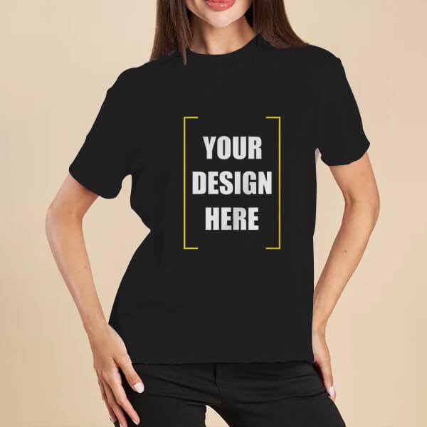 Black Supima Cottom Customized Half Sleeve Unisex Premium Cotton T-Shirt