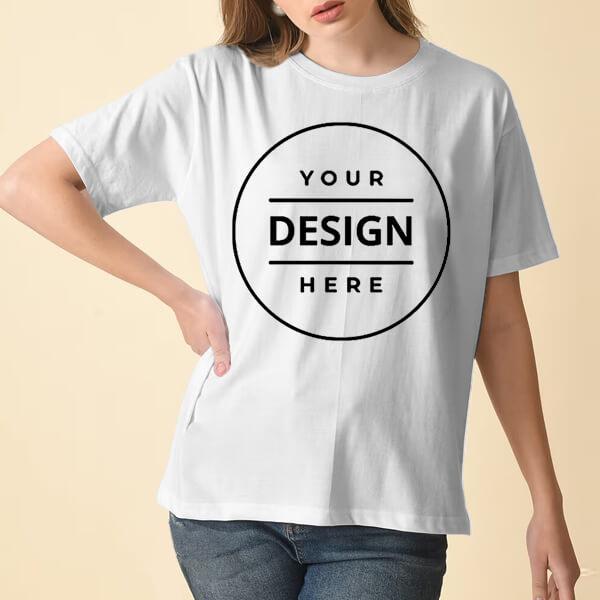 White Supima Cottom Customized Half Sleeve Unisex Premium Cotton T-Shirt