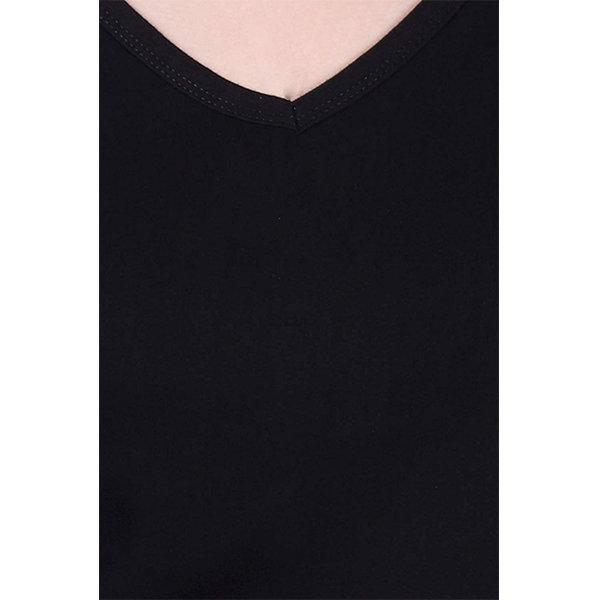 Black V Neck Customized Women's T-Shirt