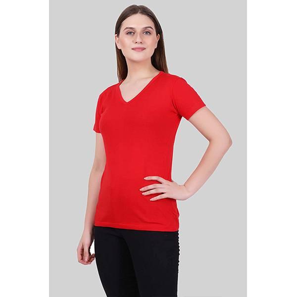 Red Customized Women's T-Shirt