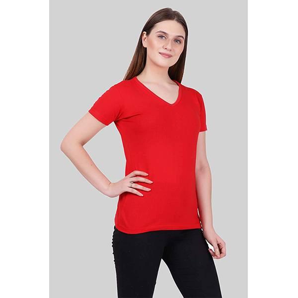 Red Customized Women's T-Shirt