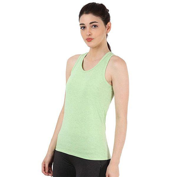 Lime Green Customized Women Cotton Tank Top with Racerback