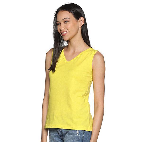 Yellow Customized Women Cotton Tank Top