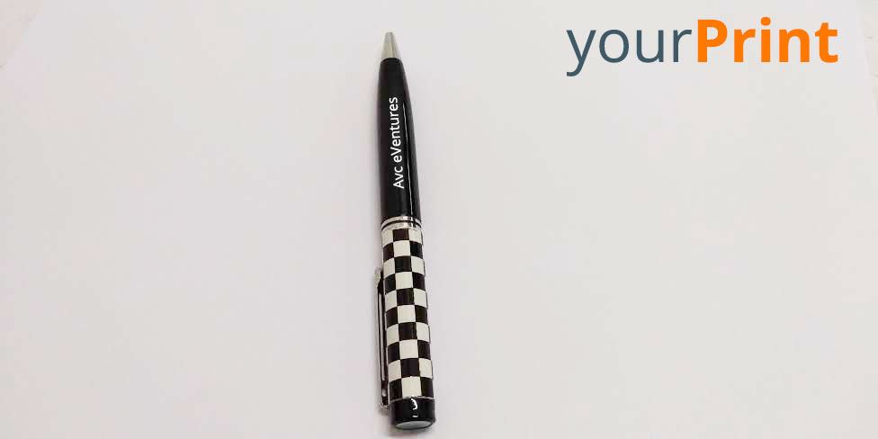 Buy Black Check Boxes Metal Customized Pen | Personalized Pens at yourPrint