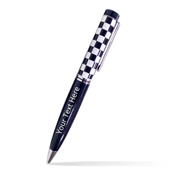 Buy Black Check Boxes Metal Customized Pen | Personalized Pens at yourPrint