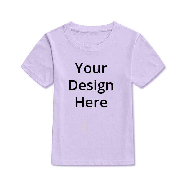 Lilac Violet Customized Half Sleeve Kid's Cotton T-Shirt