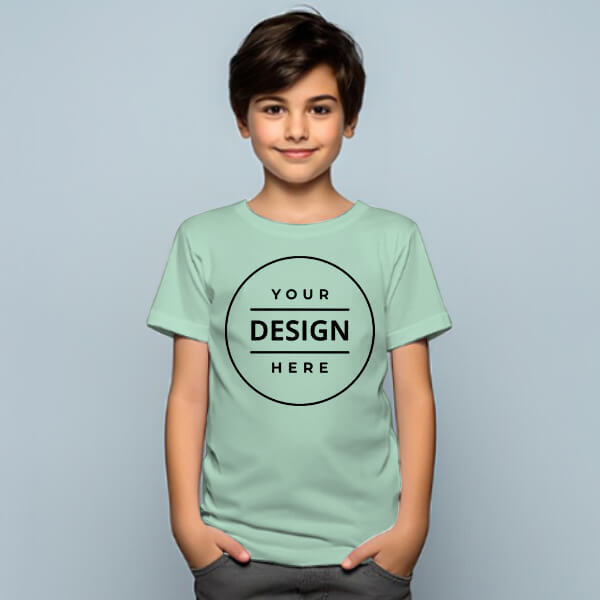 Mint Customized Half Sleeve Kid's Cotton T-Shirt