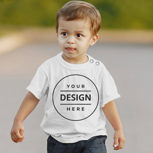 White Customized Half Sleeve Infant Kid's Cotton T-Shirt (1-12 Months)